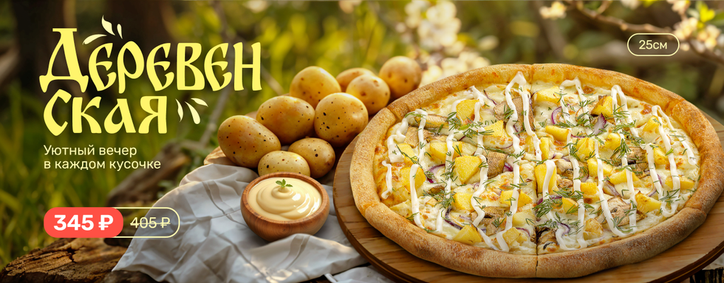 Акция «Как у бабушки в деревне – только дома! Это всё пицца Деревенская» в Смоленске