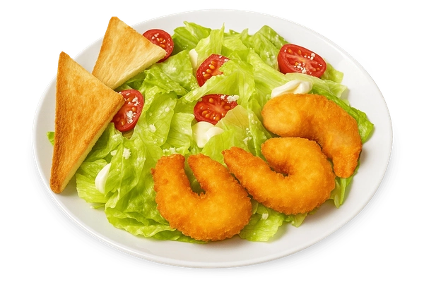 Салат Цезарь с креветками